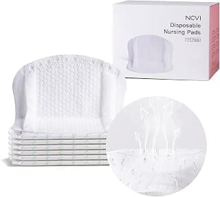 NCVI Ultra-Thin Nursing Pads, 110 Count, Breathable & Stay Dry for Moms | Ultra-thin and highly absorbent, breathable to keep you dry, leakproof, individually wrapped, 110-count for nursing moms