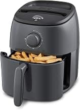 Compact Basket-Style Air Fryer, Simple Dial Controls, Countertop Size, Auto Shut-Off, Dishwasher Safe Basket & Tray