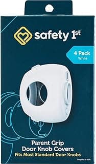 Baby Shower Gift Idea: Safety 1st Parent Grip Door Knob Covers, White, One Size,4 Count (Pack of 1) (HS3260600), Packaging may vary