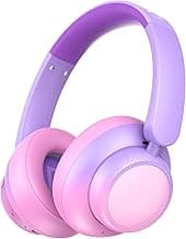 Candy Bila Kids Bluetooth Headphones, Active Noise Cancelling,Gradient Pink | 60-hour playtime, Safe volume limit, Bluetooth 6.0, USB-C charging, Built-in mic, Ideal for iPads, tablets and airplane