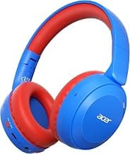 acer Kids Bluetooth Headphones, 85/94dB Volume Limited, 60H Playtime, Bluetooth 6.0, Lightweight Over-Ear Wireless Headphones for Kids, Toddler Headphones with Built-in Mic, Blue Red