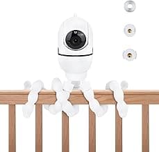 Flexible Baby Monitor Mount for HelloBaby HB6550/HB6560/HB6240/HB6148/HB6339/HB66/HB65/HB40, ANMEATE 549/SM935E, Tripod Baby Camera Mount for Crib No Drill, Baby Camera Holder, Easy to Move