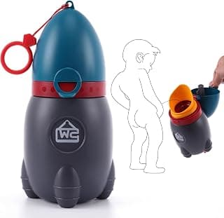 Portable Potty for Kids – Leak-Proof Rocket Travel Urinal for Boys & Girls, Lightweight Road Trip Essential for Car, Camping, Potty Training, Easy-Clean Reusable Pot(Deep Blue)