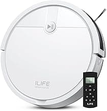 ILIFE V2 Robot Vacuum Cleaner, Tangle-Free Suction | 120 Mins Runtime, Slim, Self-Charging Robotic Vacuum Cleaner, Ideal for Pet Hair and Hard Floors