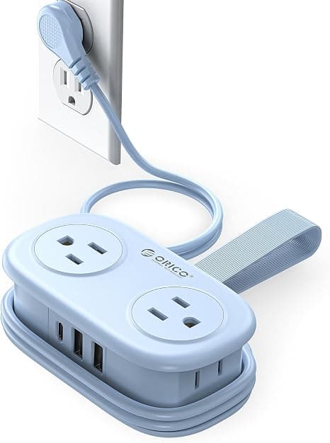 Trending on Amazon: Travel Power Strip with USB C, ORICO 4 Outlets 3 USB Ports (1 USB C) with 4FT Wrapped Short Extension Cord Small Power Strip, Non Surge Protector for Travel, Cruise Ship-AP3
