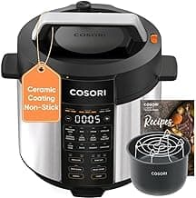 Pressure Cooker 6QT, 9-in-1, Ceramic Coating Pot, 12 Safety Features | Rice Cooker, Slow Cook, Sous Vide, Saute, Stainless Steel, 1100W, Silver