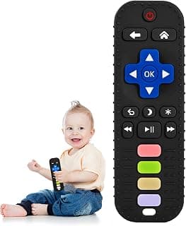 Avkast Teething Toys for Baby 3 6 12 18 Months, TV Remote Control Shaped Baby Teether Toys Chew Toys, Food Grade Silicone Teething Toys for Infants, BPA Free, for Baby Gum Relief