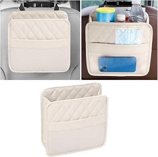 Three-pocket layout with clear panel, elastic strap installation, fits most cars, SUVs, and trucks, car interior accessories