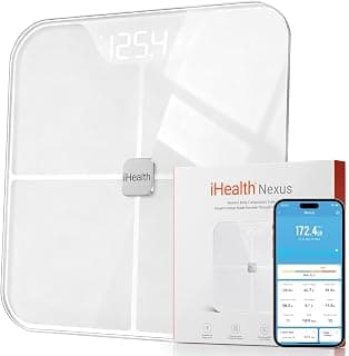 iHealth Nexus Smart Scale for Body Weight, Digital Bathroom Scale with App | 12 Data Composition Analyzer, Tracks Weight BMI Body Fat and Muscle, Compatible for iOS & Android, Accurate to 0.1lb