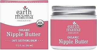Earth Mama Organic Nipple Butter™ | Nipple Cream Safe for Breastfeeding | Postpartum Essentials for Nursing | Non Lanolin Nipple Cream, 2-Fluid Ounce