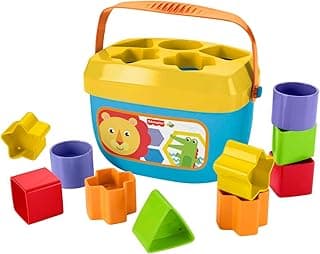 Fisher-Price Baby's First Blocks, Ages 6+ Months | BPA-free plastic, ASTM F963 compliant, sorting + stacking skills, 10 blocks + bucket, no batteries