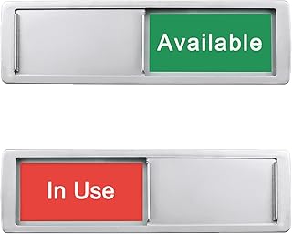 Privacy Sign, in Use/Available for Home Office Restroom Conference Hotels Hospital, Privacy Slide Door Sign, (7'' x 2'')