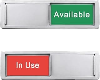 Privacy Sign, in Use/Available for Home Office Restroom Conference Hotels Hospital, Privacy Slide Door Sign, (7'' x 2'')