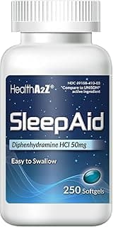 HealthA2Z® Sleep Aid, Diphenhydramine HCl 50mg Softgels, 250 Count