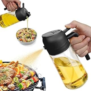 2 in 1 Oil Sprayer, Oil Sprayer for Kitchen Cooking, 470ml Oil Spray Bottle for Home