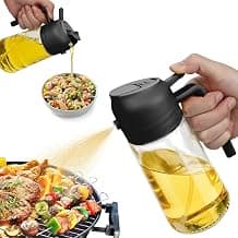 2 in 1 Oil Sprayer, Oil Sprayer for Kitchen Cooking, 470ml Oil Spray Bottle for Home