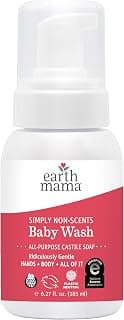 Earth Mama Simply Non-Scents Baby Wash Foaming Hand Soap, All-Purpose Fragrance Free Body Wash for Sensitive Skin, Castile Soap with Coconut Oil, Shea Butter, Calendula, & Aloe, 6.27 fl oz