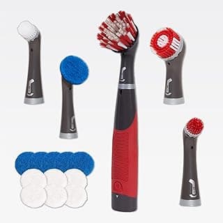 Rubbermaid Reveal Power Scrubber 18-Piece Kit, Cordless Electric Battery Powered Scrub Brush, Water Resistant, for Home/Kitchen/Bathroom/Grout/Tile/Shower/Tub