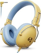 awatrue Kids Headphones, 74/85dB Safe Volume Limit, Stereo Sound, Wired On-Ear Headphones for Kids Boys Girls, 3.5mm Jack for Tablet, iPad, Kindle, YOTO Player, Airplane Travel, Yellow