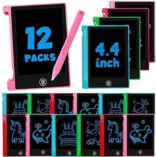 12 Pack 4.4 Inch Mini LCD Writing Tablet for Kids, Erasable and Reusable Toddler Doodle Board, Ideal School or Party Favors Gift for Age 3 Years Old and Above