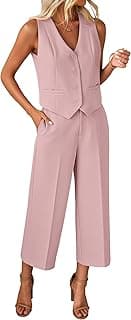 Amazon Deal Alert: Pant Suits for Women Dressy Casual 2 Piece Sets Sleeveless Blazer Vest with Wide Leg Capri Pants Work Outfit