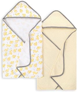 Burt's Bees Baby Infant Hooded Towels, Unisex Bath Essentials, 2-Pack | Soft and absorbent knit terry 100% organic cotton baby hooded towel that is durable and soft, measures 29" x 29"