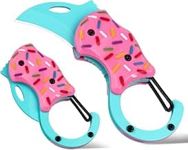 Cute Donut Folding Box Cutter with 1.34 Inch Sharp Blade, Great Gift for Her