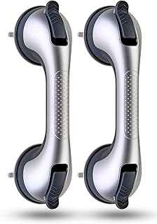 2 Pack Suction Cup Shower Grab Bars for Seniors, Heavy Duty Removable Shower Handles for Bathtubs & Showers, Bath Handrails for Elderly Assistance Products, Bathroom Safety Accessory