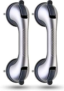 2 Pack Suction Cup Shower Grab Bars for Seniors, Heavy Duty Removable Shower Handles for Bathtubs & Showers, Bath Handrails for Elderly Assistance Products, Bathroom Safety Accessory