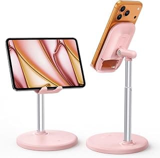 Cute Pink Desk Decor for Women & Girls, Dorm Room Essential, Stocking Stuffers for Teens Girls Boys Gifts, Fits iPhone iPad
