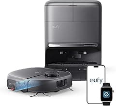eufy C28 2026 New Robot Vacuum and Mop Combo,15,000 Pa Suction, HydroJet Self Clean Roller Mop, Upgraded from X10 Pro, Zero-Tangle for Pet Hair, Auto Mop Washing&Drying, Self-Emptying&Refilling
