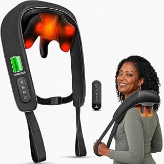 Cordless Neck Massager with Heat & Remote Control | FSA Eligible HSA, 6D Deep Kneading Shiatsu Neck and Shoulder Massager for Pain Relief Deep Tissue, Gifts for Women Men