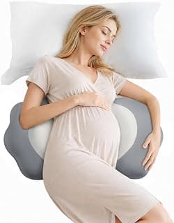 DONAMA Memory Foam Pregnancy Pillow for Sleeping, Cooling Maternity Pillow | Small Pregnancy Pillow, Adjustable Wedge Pillow For Belly/Back/Hips Support, Travel Maternity Pillow for Pregnant Women