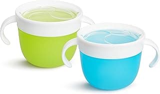Munchkin Snack Catcher Toddler Snack Cups, No Spil, 2 Pack Containers, Blue/Green