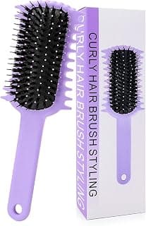 Curly Hair Brush, Volume Curl Defining Brush for Detangling Shaping and Styling Women's Curls, Reduce Pulling (Purple)