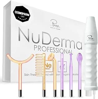 NuDerma Professional Skin Therapy Wand - Portable Skin Therapy Machine with 6 Neon & Argon Wands – Boost Your Skin – Clear Firm & Tighten