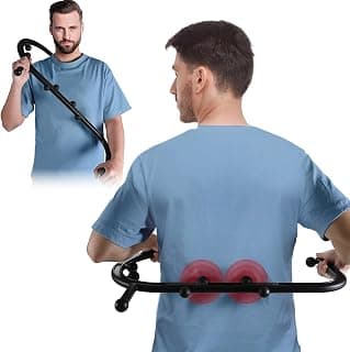 Deep Tissue Back & Neck Massager, Two Shapes Reach Between Shoulder Blades, Muscle Knot Remover for Self-Massage