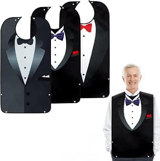 Adult Bibs - Washable, Reusable Clothing Protectors with Crumb Catcher for Men & Elderly