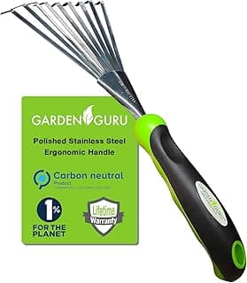Trending on Amazon: Garden Guru Stainless Steel Hand Rake Soil Tiller with Ergonomic Handle, Great for Gardening, Cultivating, Loosening Soil & Spreading Mulch, Raking Flower Beds