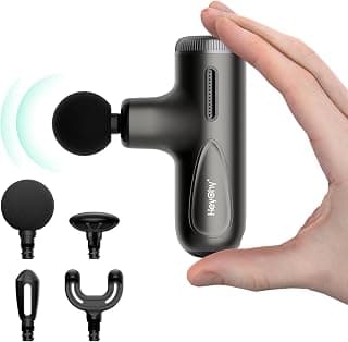 HEYCHY Mini Massage Gun Deep Tissue Muscle Massager Adjustable Depth, Black | 4-10mm Amplitude Deep Tissue Relief, Athletes Men Women Back Neck Legs, Quiet Home Gym Office Travel, FSA Eligible HSA