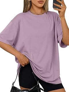 Trendy Queen Womens Oversized T-Shirts Short Sleeves Workout Tops | Casual Summer Gym Tees Plus Size Fashion Clothes 2026