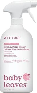 ATTITUDE Baby & Kids Toy Cleaner Spray, EWG Verified, Multi-Surface Cleaner for Toys, High Chairs & Play Areas, Naturally Derived, Vegan, Unscented, 27.1 Fl Oz