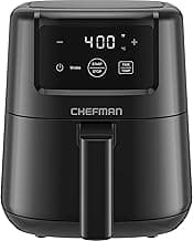 CHEFMAN 2 Qt Mini Air Fryer – Digital Space-Saving Compact Air Fryer with Nonstick and Dishwasher Safe Basket, Quick & Easy Meals in Minutes, Features Digital Timer and Shake Reminder – Black
