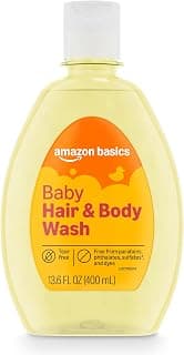 Amazon Basics Tear-Free Baby Hair and Body Wash, Lightly scented, 13.6 Fluid Ounce, 1-Pack, Packaging May Vary