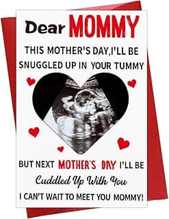 WaaHome Funny First Mothers Day Card for Mom, Happy 1st Mothers Day Card with Photo Insert, First Mothers Day Pregnancy Gift Card for First Time Mom New Mom Expecting Mom Mother To Be Mommy