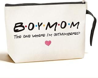 Boy Mom, Baby Shower Gifts for Moms First Time Makeup Bag | Christmas Birthday Unique Thanksgiving Funny Mothers Day, New Moms to Be, Boy Mom The One Where I'm Outnumbered
