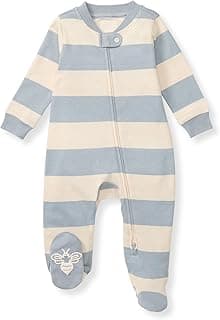 Burt's Bees Baby Boys' Organic Cotton, Sleep and Play Footed Pajamas