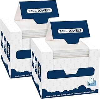 Biodegradable Makeup Remover Dry Wipes, Super Soft Clean Facial Towels Wash Cloth for Sensitive Skin