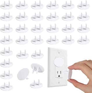 Rindion 65 Pcak Outlet Plug Covers, White Baby Proof Outlet Covers, Plastic Electrical Socket Covers for Outlets, Easy Installation, Durable and Steady Wall Plug Covers for Home and Office