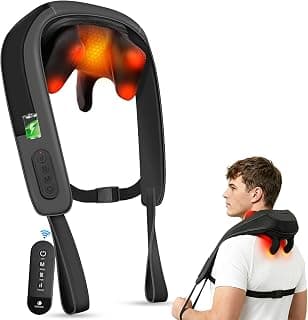 FSA Eligible, 2500mAh, deep tissue Shiatsu, hands-free, 3 modes, 3 intensities, 2 heat levels, auto-off, neck, shoulder, back